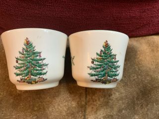 Spode Christmas Tree Votive Cup Candle Holder S3324 England Set Of 2