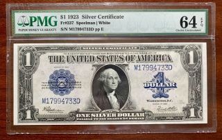 Ac Fr 237 $1 1923 Silver Certificate Pmg 64 Epq Choice Uncirculated