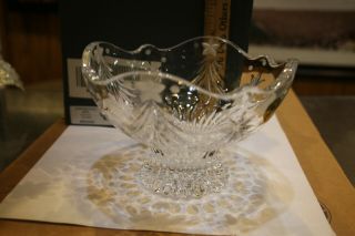 Waterford Crystal Christmas Nights 6 " Scalloped Edge Footed Bowl Jsh