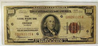 1929 Series $100 National Currency - Brown Seal