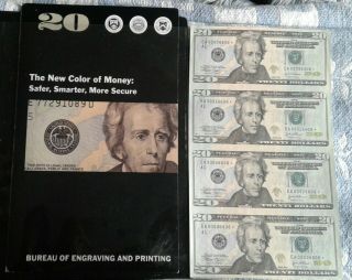 Uncut Sheet Of 2004 $20.  00 Bills With Star Very Low Choice Uncirculated
