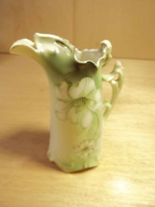 Rs Germany Reinhold Schlegelmilch Hand - Painted Porcelain Floral Creamer Exc