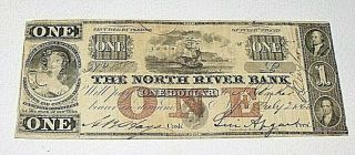 The North River Banking Co. ,  York $1 Obsolete Currency