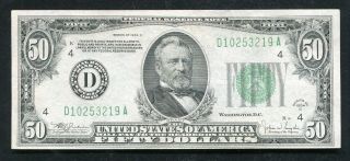 Fr.  2105 - D 1934 - C $50 Frn Federal Reserve Note Cleveland,  Oh About Uncirculated