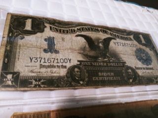 1899 $1 One Dollar Silver Certificate Black Eagle Note 1964 confederate $10 3