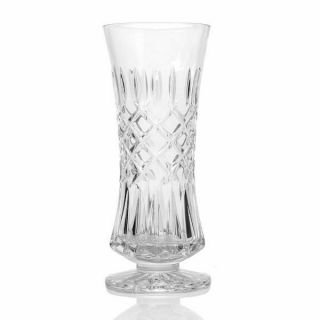 Waterford Crystal Heritage 7.  5 " Cross Upright Cut Footed Vase (box)