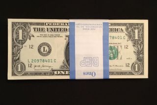 2017 Full Bundle $1 Sequentially Numbered 100 X 1 Dollar Bills