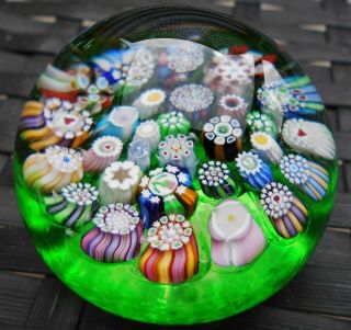 PERTHSHIRE JOHN DEACONS COMPLEX MILLEFIORI STAG CANE PAPERWEIGHT TRANSLUCENT 2