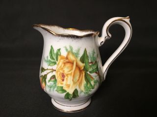 Royal Albert Fine Bone China Small Creamer " Tea Rose " Yellow Rose England