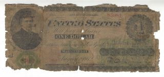 $1.  00 1862 Legal Tender,  Satirical Artwork Note,  Fr 17a,  Good