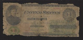 $1.  00 1862 Legal Tender,  Satirical Artwork Note,  FR 17a,  Good 2