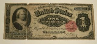 U.  S.  - Series Of 1891 $1.  00 Silver Certificate (martha Washington)