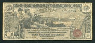 Fr.  225 1896 $1 One Dollar “educational” Silver Certificate Currency Note (b)