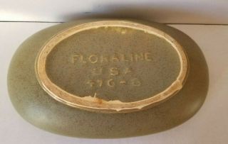 Vtg McCoy Floraline USA Pottery Oval Footed Planter 476 - 8 - Green 3