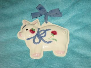 Lenox Poppies On Blue Barnyard Pig Wall Plaque Cookie Mold / Press 1 Piece