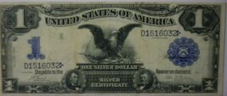 1899 $1 One Dollar “black Eagle” Note Silver Certificate