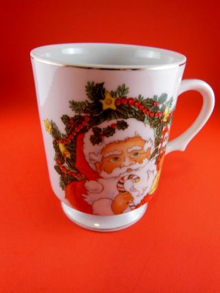 Vintage Hand Painted Lefton Cup Santa Claus Christmas Excl Cond