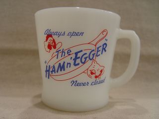 Anchor Hocking The Ham N Egger Breakfast Restaurant Advertising Coffee Mug