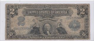 1899 Silver Certificate Large Note $2 Silver Certificate Pin Holes