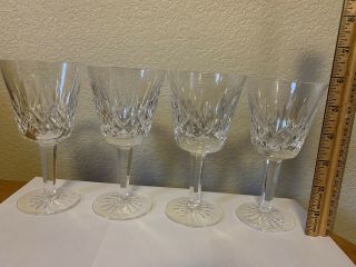 Set Of 4 Waterford Crystal " Lismore " White Wine Glasses 5 3/4 " Tall