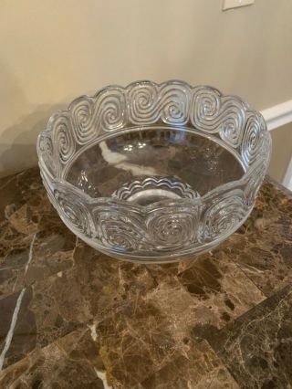 Tiffany & Co.  Louis Comfort Greek Key Swirl Design Crystal Bowl