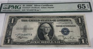 Fr - 1612 1935c $1 Silver Certificate Star Pmg 65epq