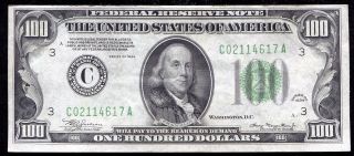 1934 $100 One Hundred Dollars Frn Federal Reserve Note Philadelphia,  Pa Au