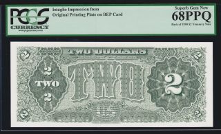 Bep Intaglio 1890 $2 Treasury Note Reverse Pcgs 68 Ppq Sup Gem Cu