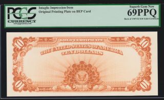 Bep Intaglio 1907 $10 Gold Certificate Reverse Pcgs 69 Ppq Sup Gem Cu