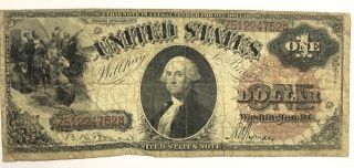 1880 One Dollar Large Brown Seal Large Size Note $1 Currency Bruce/wyman