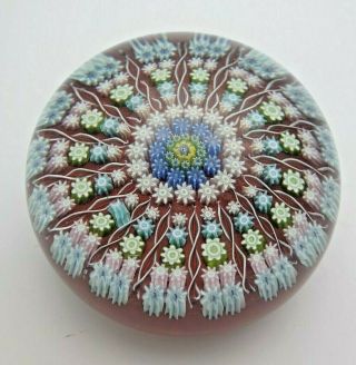 Large Quality Perthshire Glass Millefiori Paperweight With 