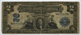 1899 $2 Silver Certificate Large Size Us Bill Note Now 121 Years Old 1c Start
