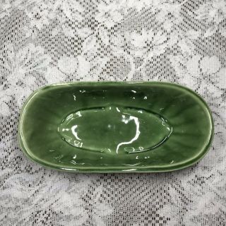 Vtg Shawnee Green Paneled Oval Planter 160 USA Pottery For Succulents 2