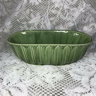 Vtg Shawnee Green Paneled Oval Planter 160 USA Pottery For Succulents 3