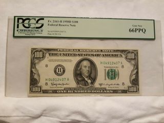 1950 - D $100 Fr 2161 - H St.  Louis Missouri 100 Dollar Bill Pcgs Graded 66 Gem
