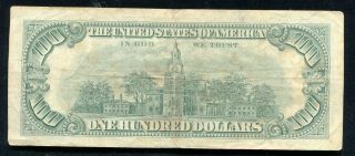 FR.  1551 1966 - A $100 ONE HUNDRED RED SEAL LEGAL TENDER UNITED STATES NOTE 2