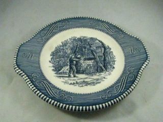 Currier And Ives Tab Handle Salad Plate 7.  25 " Drinking From The Well