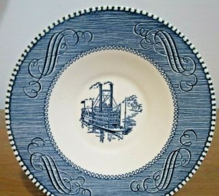 Currier And Ives Saucers Set Of 7 By Royal China 6 Inches Blue White