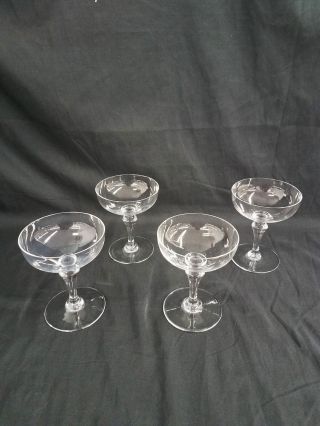 Set 4 Baccarat France Crystal Champagne/sherbet Glasses 1