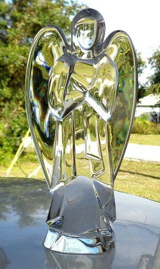 Baccarat Crystal Angel With Folded Arms / Signed / 6 " Tall