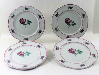 Set Of 4 Vintage Tiffany & Co Strasbourg Flowers Salad/dessert Plates 3