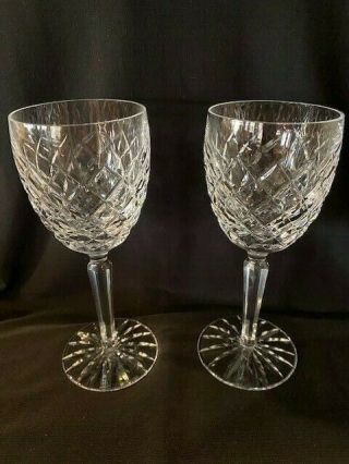 Set Of 2 Waterford Crystal Comeragh Pattern 6 1/2 " Claret Wine Glasses (2)