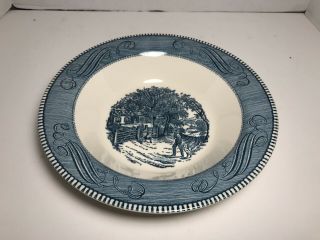 Currier And Ives 9 Inch Serving Dish Maple Sugaring Underglaze Print