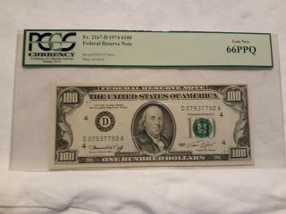 1974 Cleveland - $100 Dollar Bill - Pcgs Graded 66 Gem