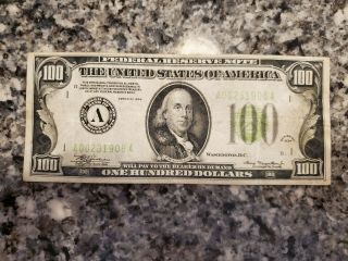 Series 1934 $100 Dollar Federal Reserve Note,  Boston