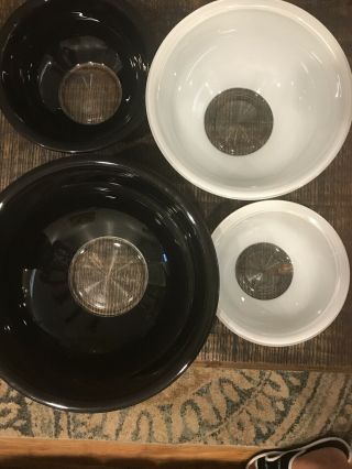 Set (4) Pyrex Nesting Mixing Bowl Black White 322 1l 323 1.  5l 325 2.  5l 326 4l