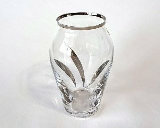 Exquisite Crystalex® Handmade Bohemia Crystal Vase Platinum Highlights Tulip