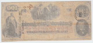 T41 CSA Confederate Currency 1862 $100 dollars 2