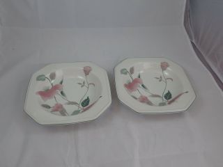 Set Of 2 Mikasa Continental Silk Flowers 8 1/2 " Salad Soup Bowls Porcelain