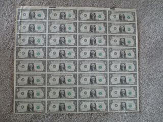Sheet Of 32 Dollar Bills - 1985 Series